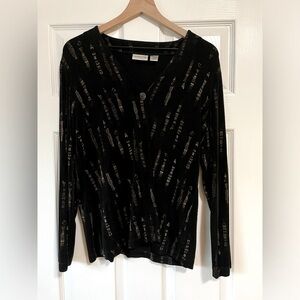 Chicos Travelers Slinky Button Front Cardigan